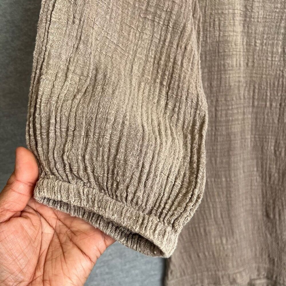 M. Rena Boho Lagenlook Gauze Tunic Womens Medium Beachy Artsy Breezy Made in USA - Picture 4 of 13